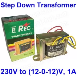 (12-0-12)V, 12V 1A Center Tapped Step Down Transformer - R REC