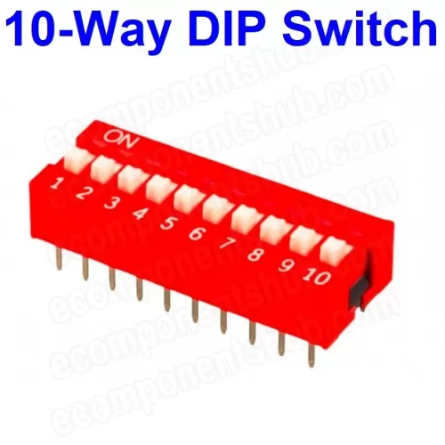 10 Way DIP Switch – Red