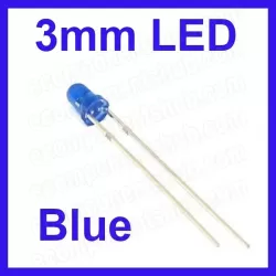 3mm Blue LED - Diffused Lens