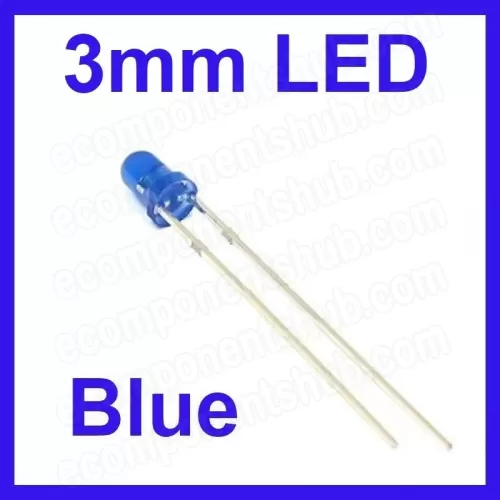 3mm Blue LED - Diffused Lens