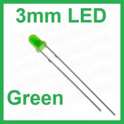 3mm Green LED - Diffused Lens
