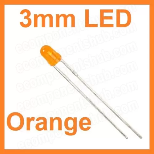 3mm Orange LED - Diffused Lens