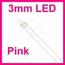 3mm Pink LED - Clear Lens