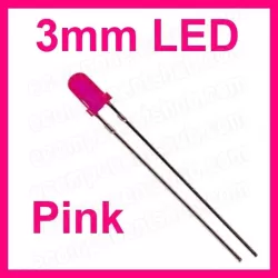 3mm Pink LED - Diffused Lens