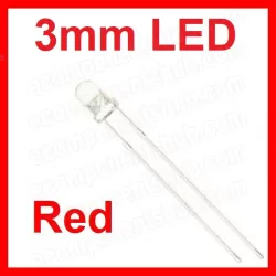 3mm Red LED - Clear Lens