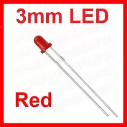 3mm Red LED - Diffused Lens