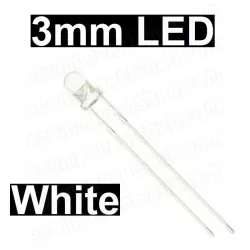 3mm White LED - Clear Lens