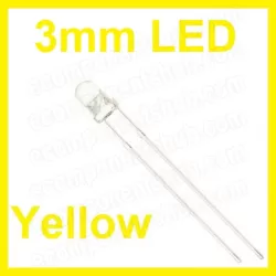 3mm Yellow LED - Clear Lens