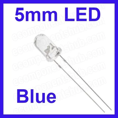 5mm Blue LED - Clear Lens