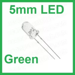 5mm Green LED - Clear Lens