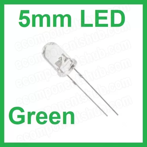 5mm Green LED - Clear Lens