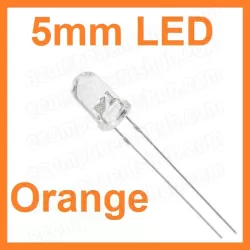 5mm Orange LED - Clear Lens