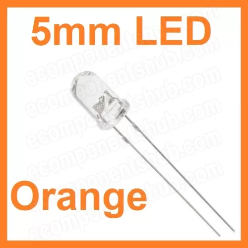5mm Orange LED - Clear Lens