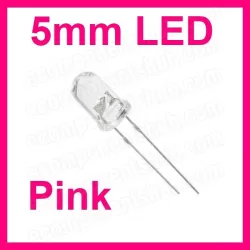 5mm Pink LED - Clear Lens