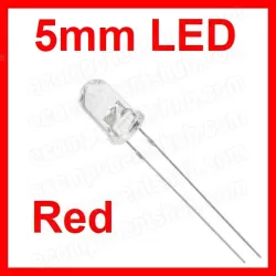 5mm Red LED - Clear Lens