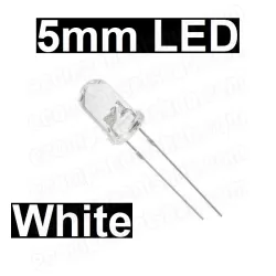 5mm White LED - Clear Lens