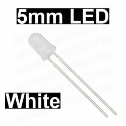 5mm White LED - Diffused Lens