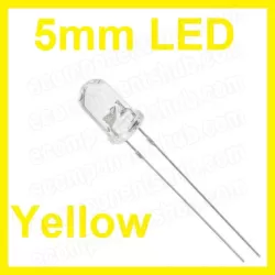 5mm Yellow LED - Clear Lens