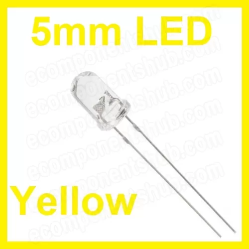 5mm Yellow LED - Clear Lens