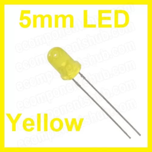 5mm Yellow LED - Diffused Lens