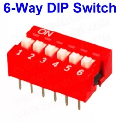 6 Way DIP Switch – Red