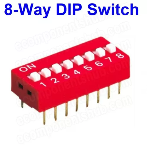 8 Way DIP Switch – Red