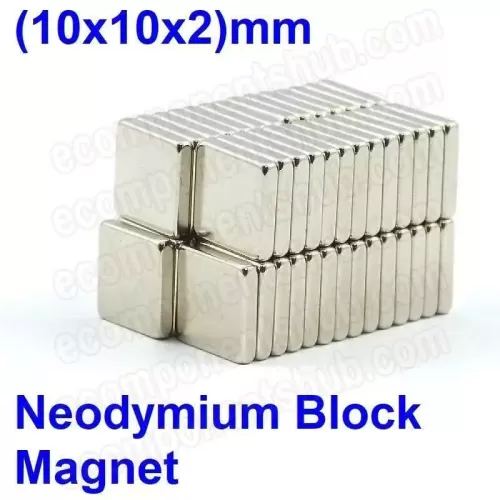 10mm x 10mm x 2mm (10x10x2 mm) Neodymium Block Magnet